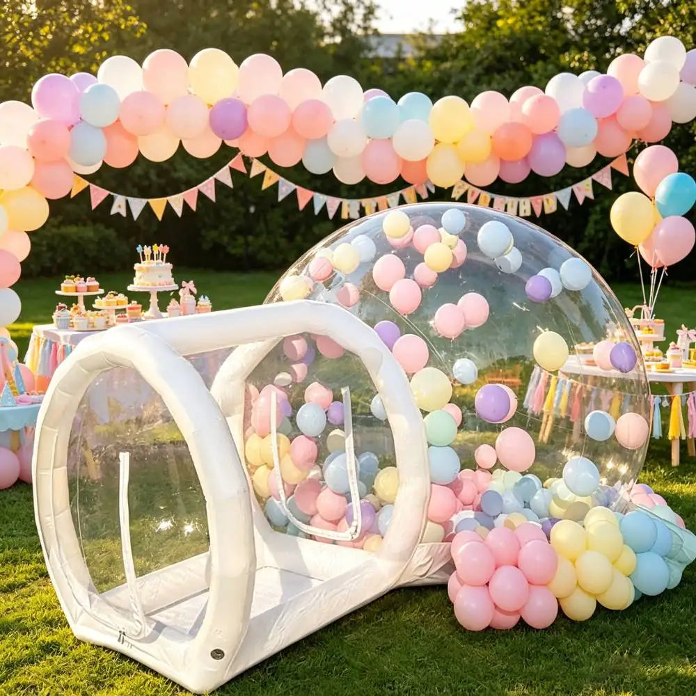 Transparente Bubble Burg – aufblasbares Eventzelt für Partys & Veranstaltungen
