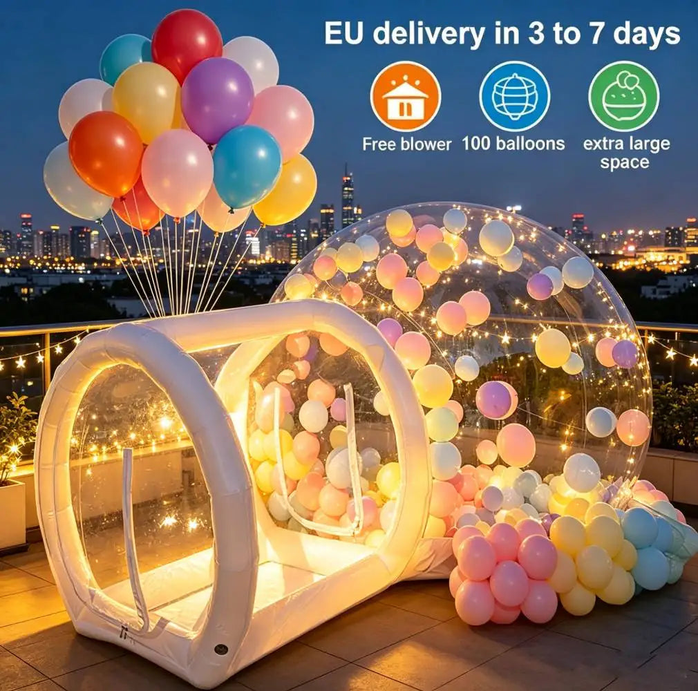 Transparente Bubble Burg – aufblasbares Eventzelt für Partys & Veranstaltungen