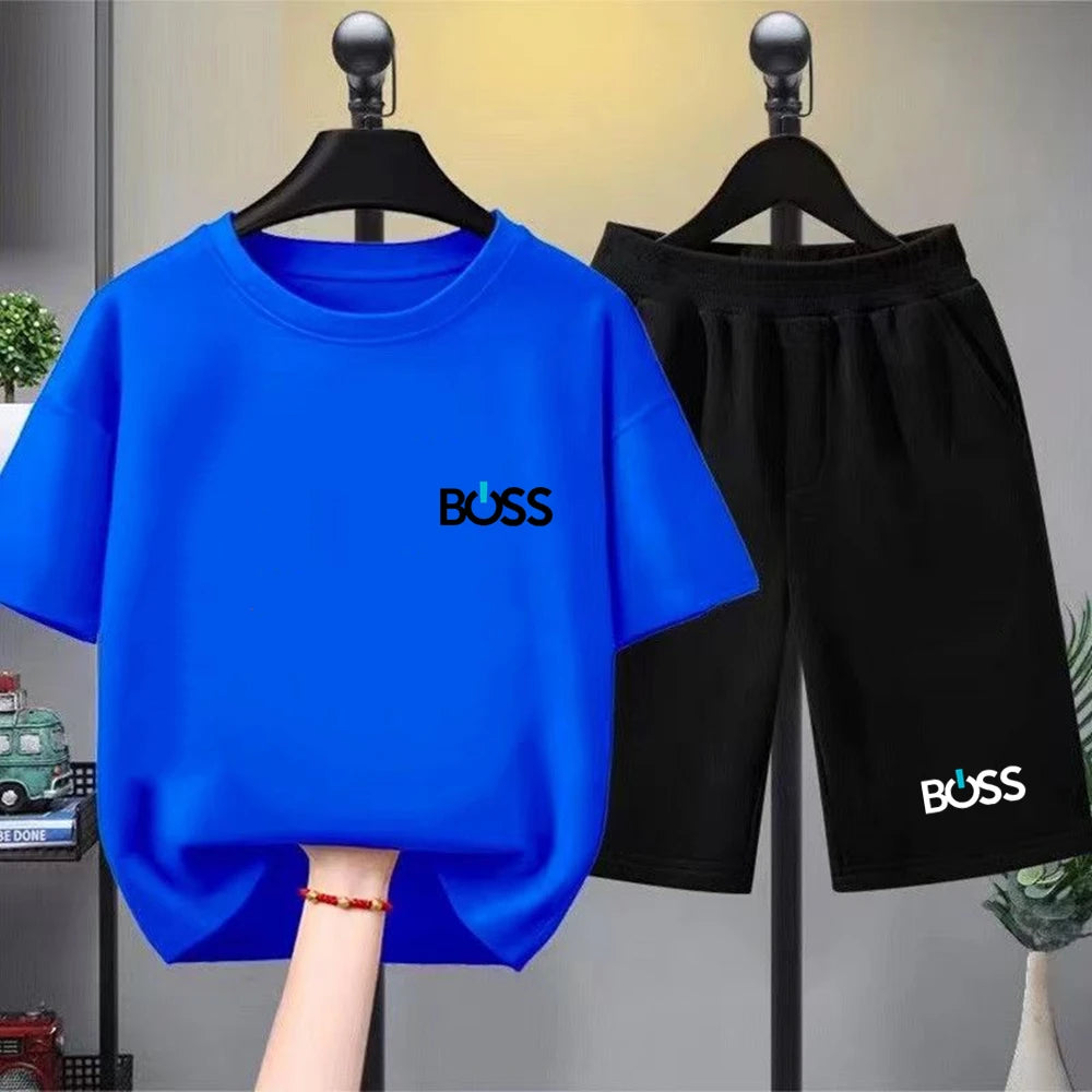Kinder Sommer-Set 2-teilig – T-Shirt & Shorts mit Print für Jungen & Mädchen