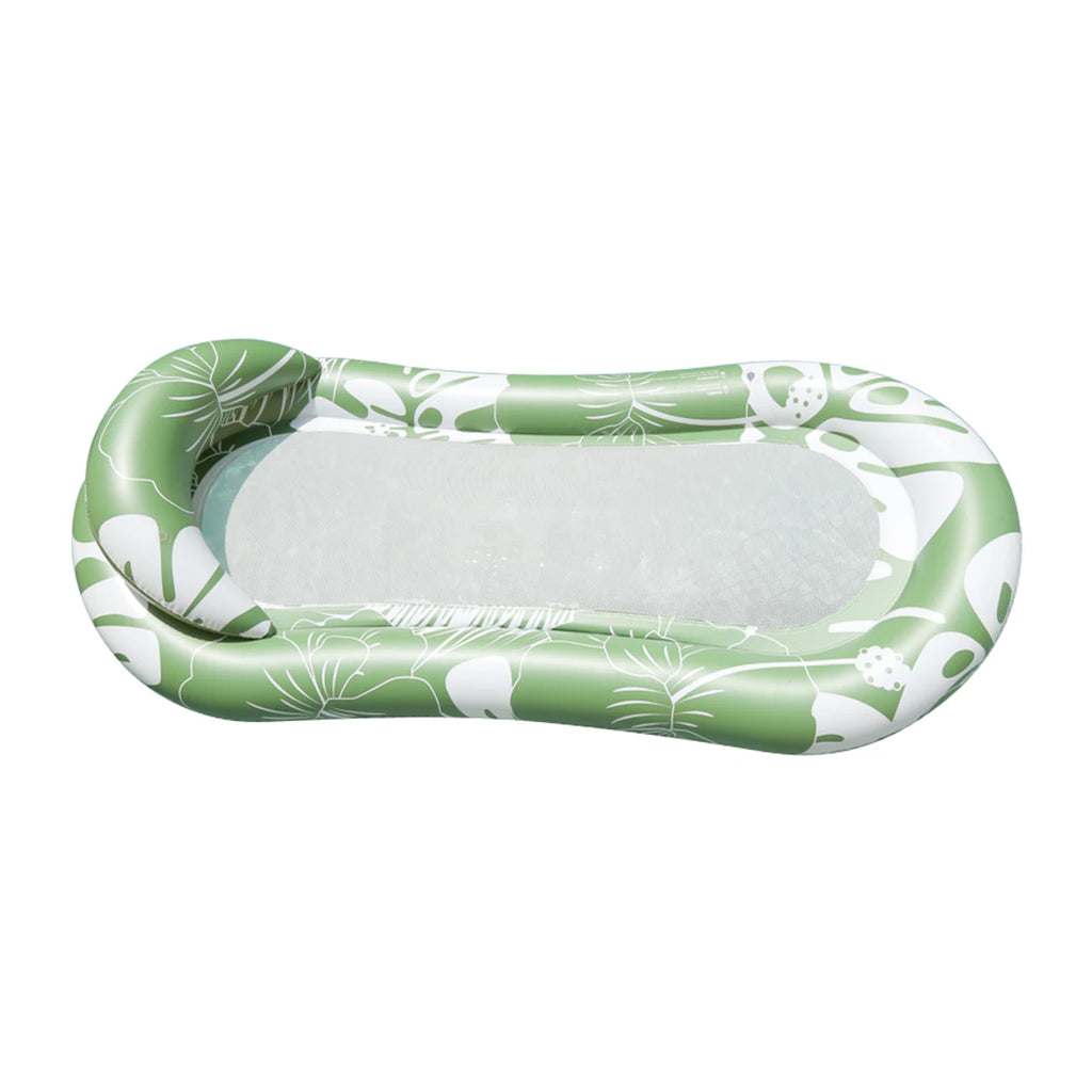 Aufblasbare Blatt-Poolliege – Grüne Schwimminsel für Sommer & Strand