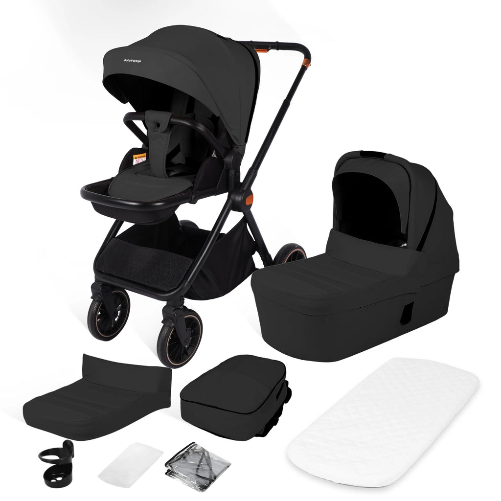 BabyVoyage 2-in-1 Kinderwagen – Wendbarer Sitz, 1-Klick-Faltung & XXL-Korb (0–3 Jahre, EU-Lager)