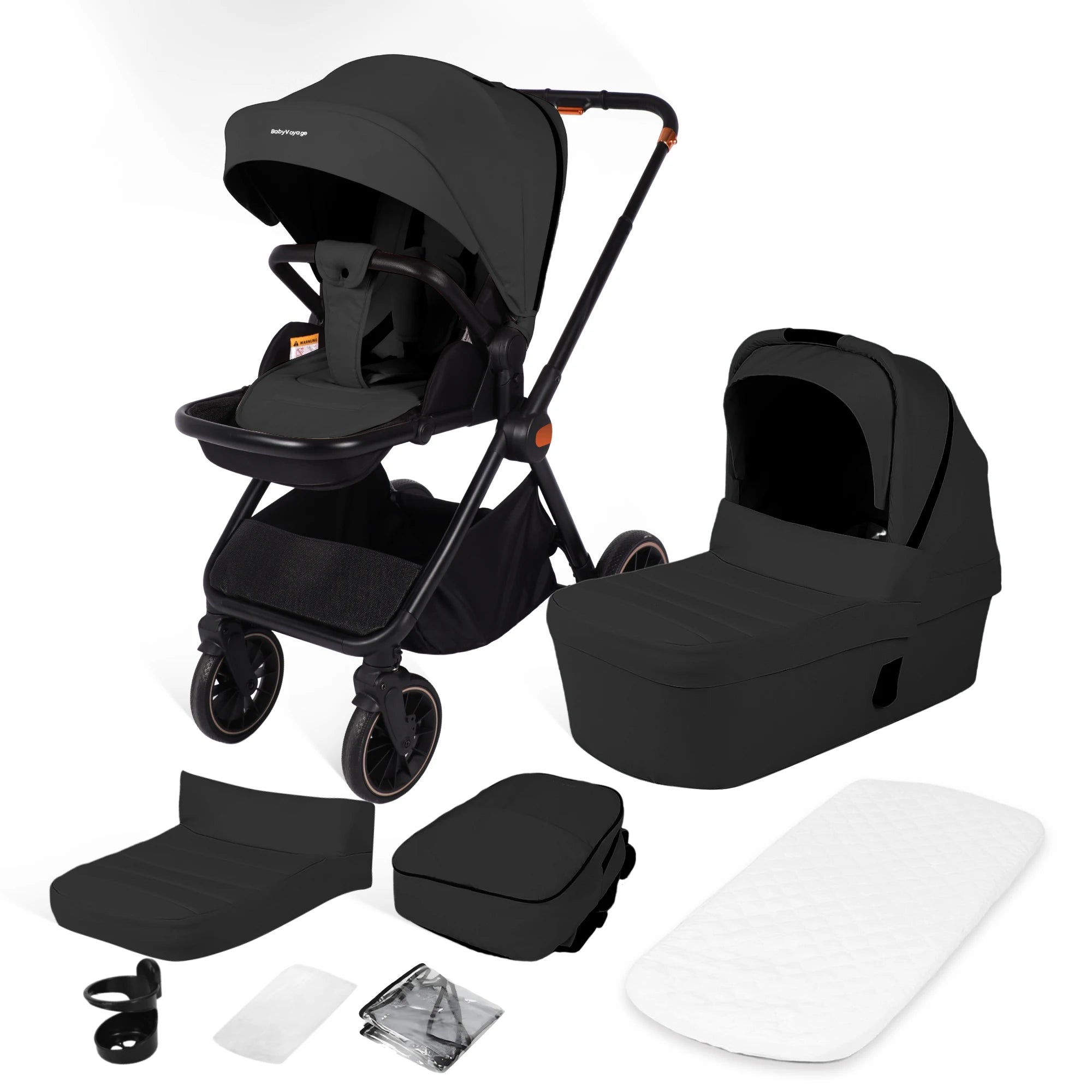 BabyVoyage 2-in-1 Kinderwagen – Wendbarer Sitz, 1-Klick-Faltung & XXL-Korb (0–3 Jahre, EU-Lager)