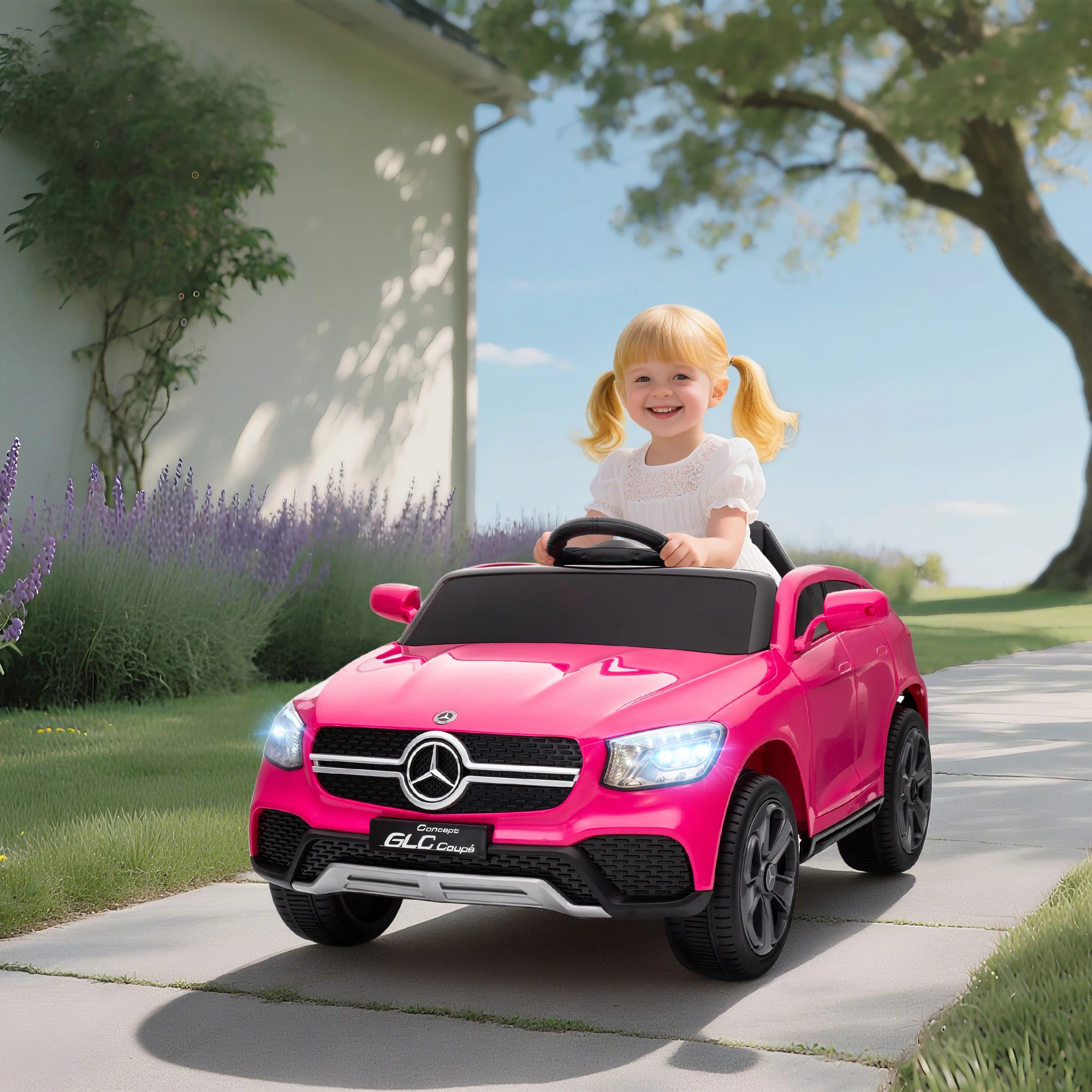Kinder Elektroauto 12V im Mercedes-Stil – Pink, Fernbedienung, LED & Musik (3–6 Jahre)