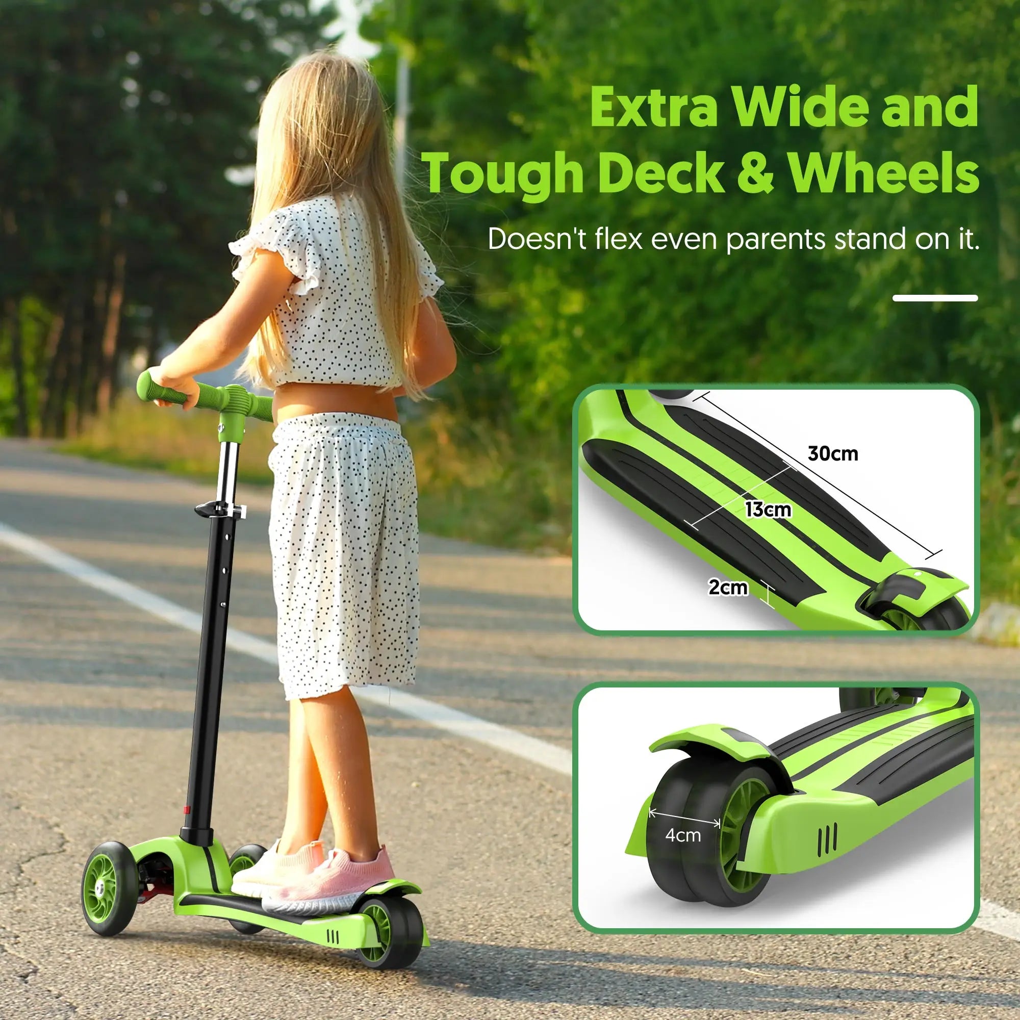 SEJOY 3-Rad-Kinderroller klappbar – Mit LED-Leuchträdern & höhenverstellbarem Lenker (3–12 Jahre)