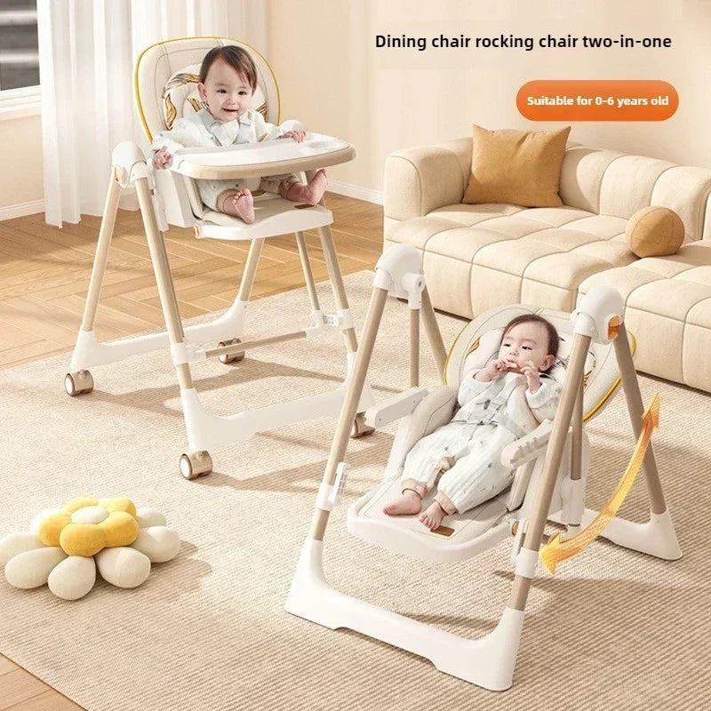 2-in-1 Baby-Hochstuhl & Schaukel – Verstellbarer Essstuhl für Babys