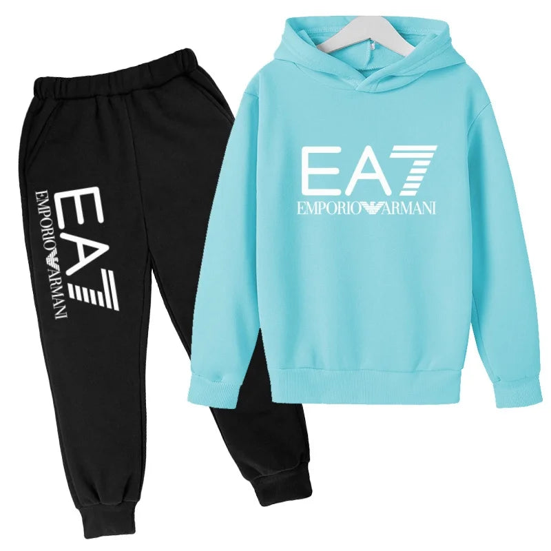 Kinder Jogginganzug 2-teilig – Hoodie & Hose mit Schriftzug für Jungen & Mädchen