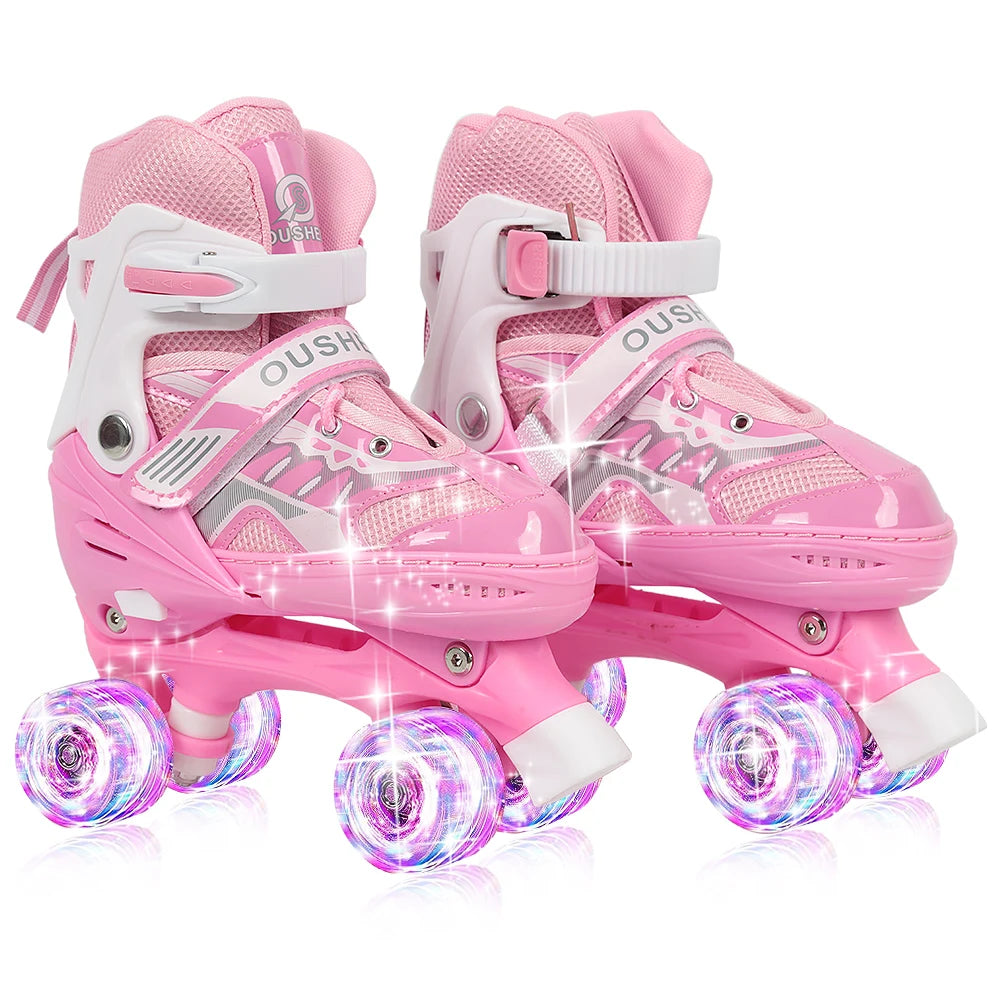 Kinder LED-Rollschuhe – größenverstellbar mit leuchtenden Rädern für Anfänger