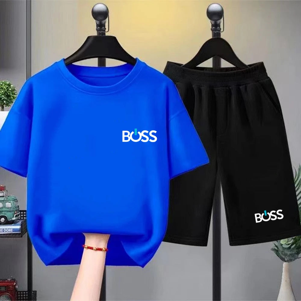 Kinder Sommer-Set 2-teilig – T-Shirt & Shorts mit Print für Jungen & Mädchen