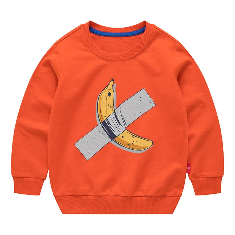Kinder Baumwoll-Sweatshirt mit Grafik-Print – Unisex, Herbst & Frühling (3–12 Jahre)