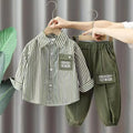 Jungen Set Frühling & Herbst – Gestreiftes Hemd & Hose, 2-teilig (2–8 Jahre)