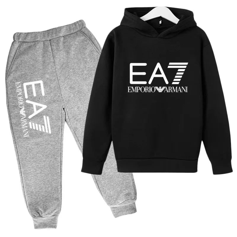 Kinder Jogginganzug 2-teilig – Hoodie & Hose mit Schriftzug für Jungen & Mädchen