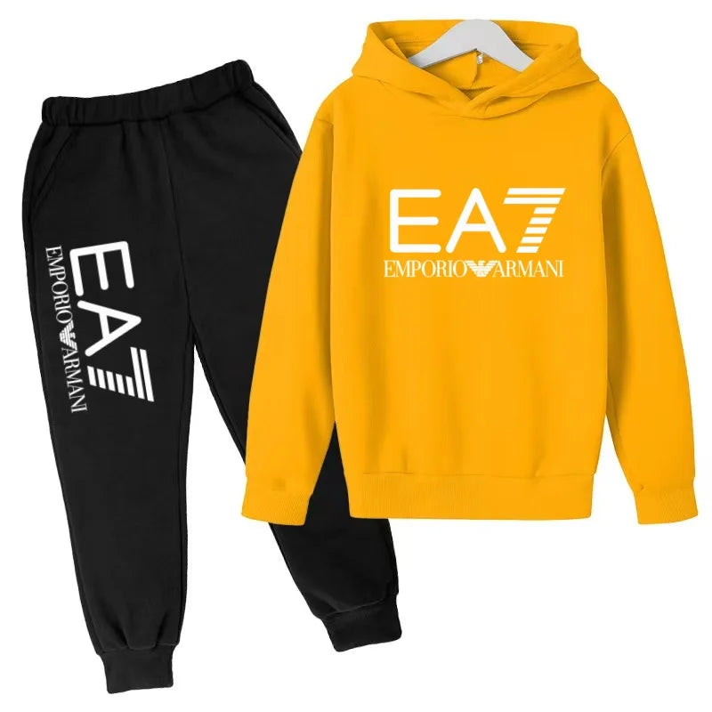 Kinder Jogginganzug 2-teilig – Hoodie & Hose mit Schriftzug für Jungen & Mädchen