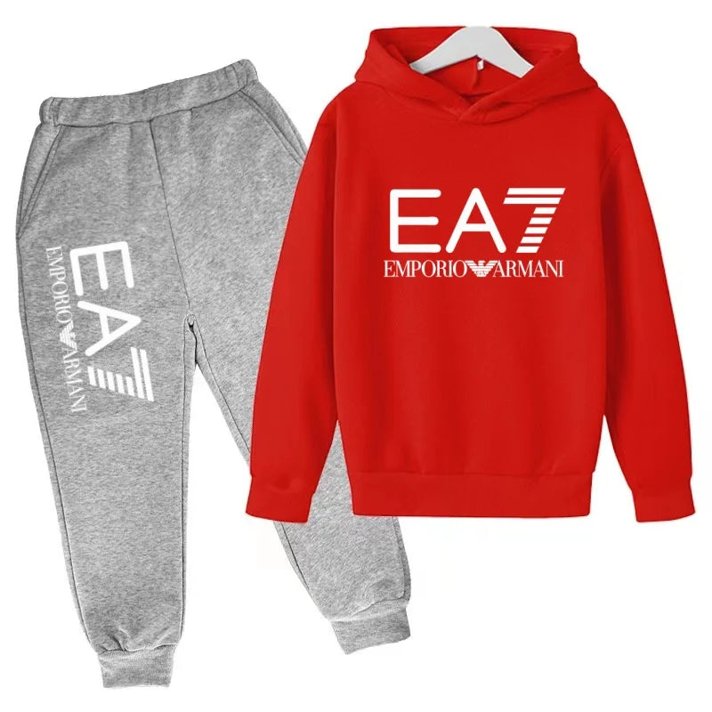 Kinder Jogginganzug 2-teilig – Hoodie & Hose mit Schriftzug für Jungen & Mädchen