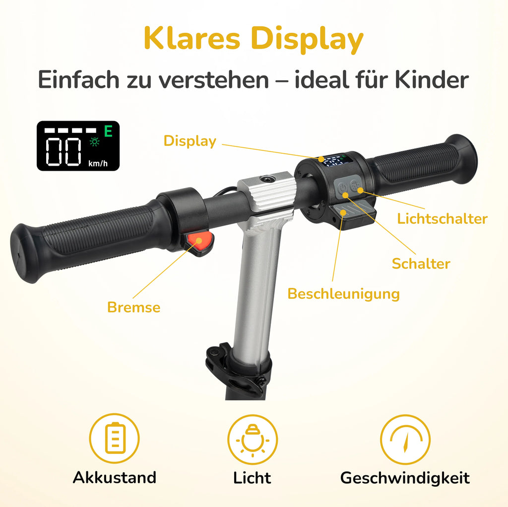 Kinder Elektro-Scooter ab 6 Jahren – 150W, bis 14 km/h, klappbar & mit LED