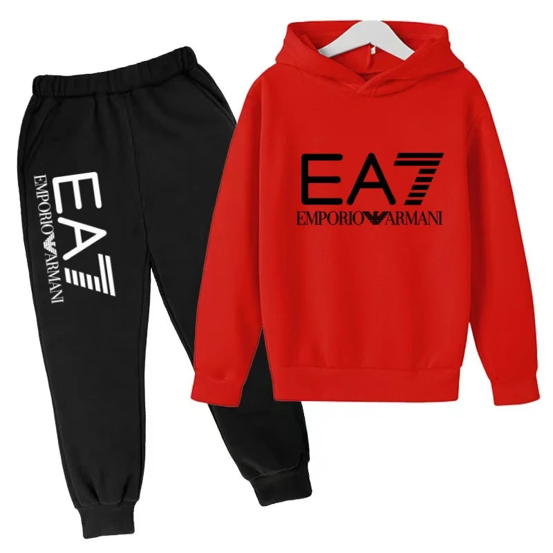 Kinder Jogginganzug 2-teilig – Hoodie & Hose mit Schriftzug für Jungen & Mädchen