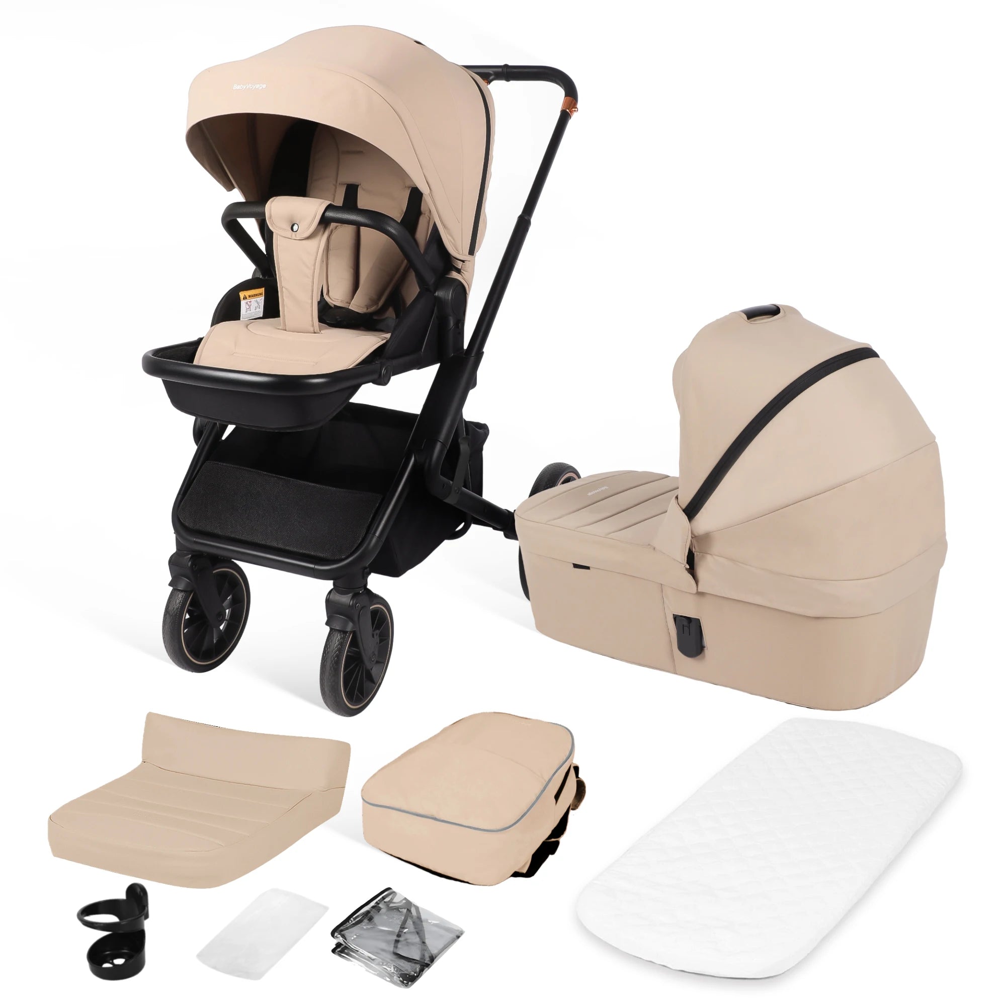 BabyVoyage 2-in-1 Kinderwagen – Wendbarer Sitz, 1-Klick-Faltung & XXL-Korb (0–3 Jahre, EU-Lager)