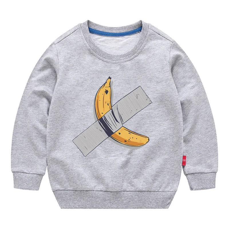 Kinder Baumwoll-Sweatshirt mit Grafik-Print – Unisex, Herbst & Frühling (3–12 Jahre)