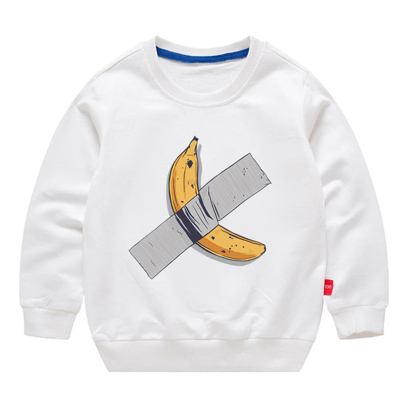 Kinder Baumwoll-Sweatshirt mit Grafik-Print – Unisex, Herbst & Frühling (3–12 Jahre)