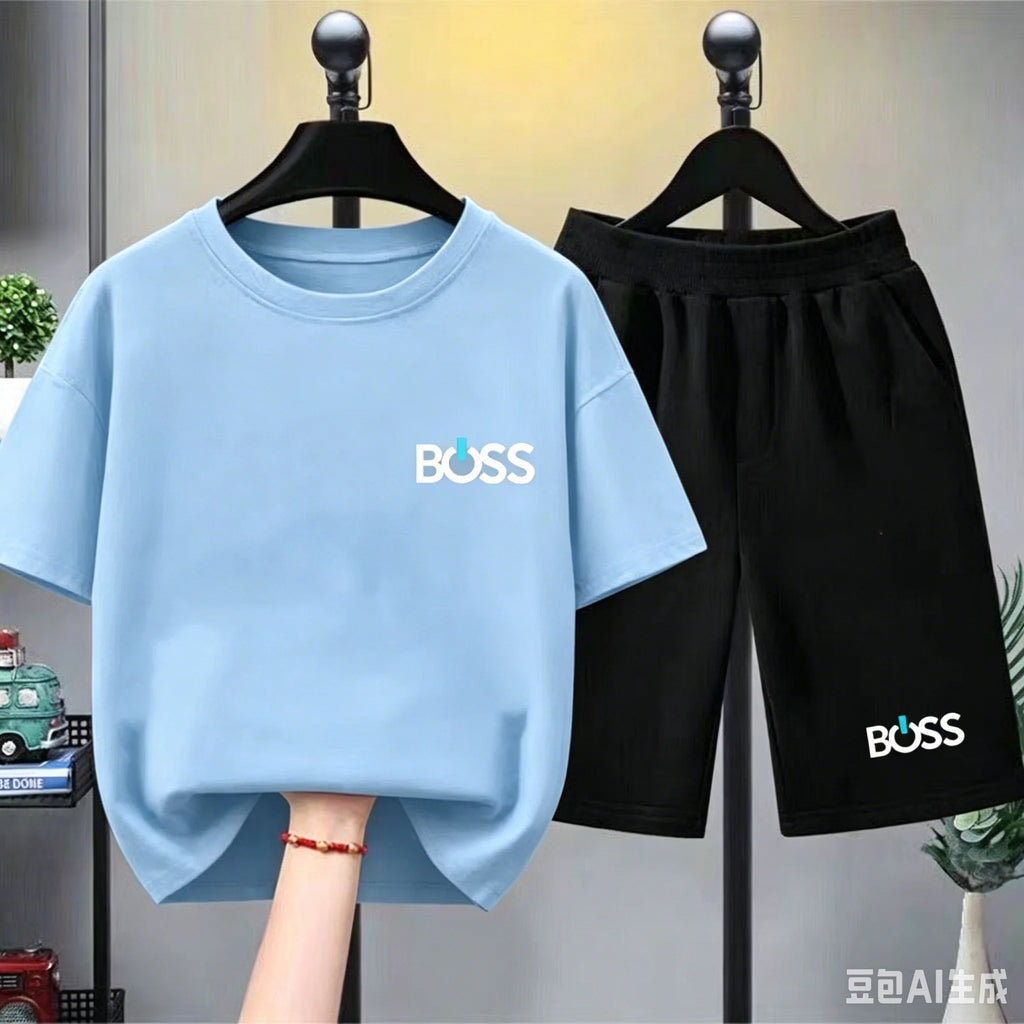 Kinder Sommer-Set 2-teilig – T-Shirt & Shorts mit Print für Jungen & Mädchen