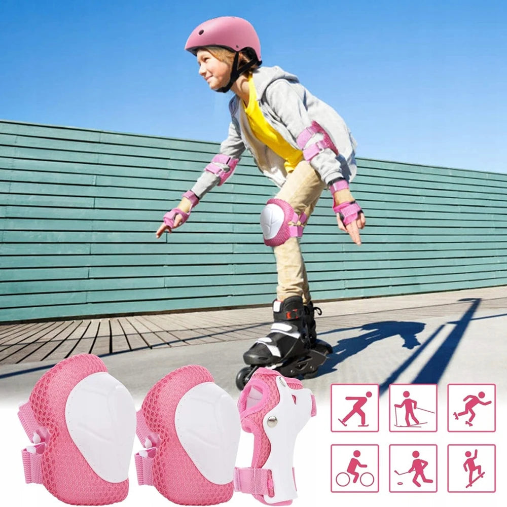 Kinder-Schutzset mit Helm in Rosa – Knie-, Ellbogen- & Handgelenkschützer inkl. Tragetasche (3–7 Jahre)