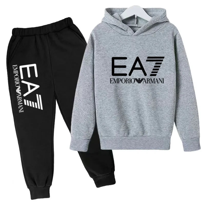 Kinder Jogginganzug 2-teilig – Hoodie & Hose mit Schriftzug für Jungen & Mädchen