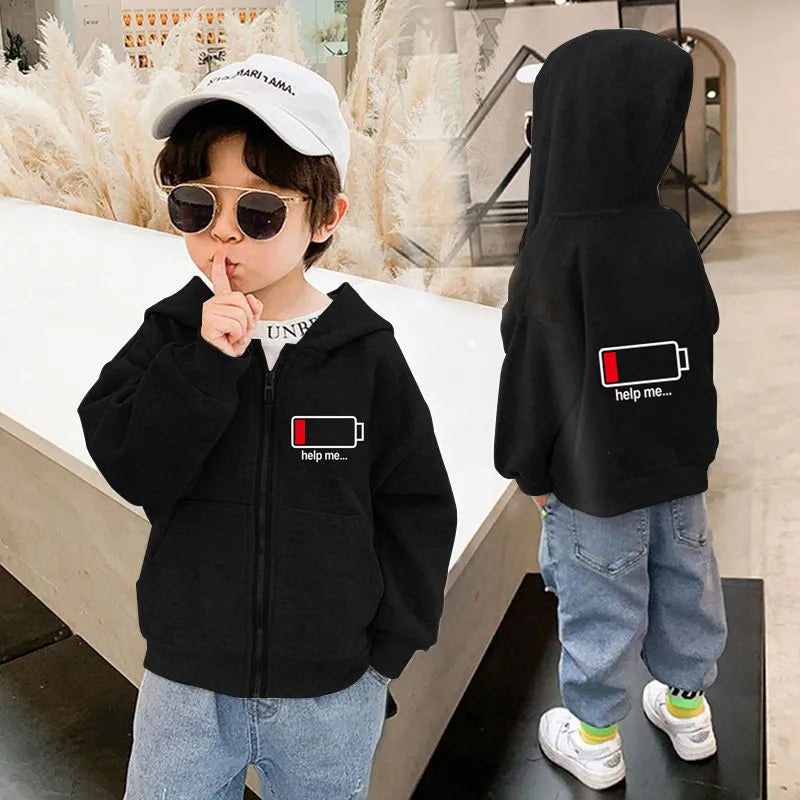 Kinder Kapuzenjacke mit Astronauten-Print | Reißverschluss | Unisex | 3–6 Jahre