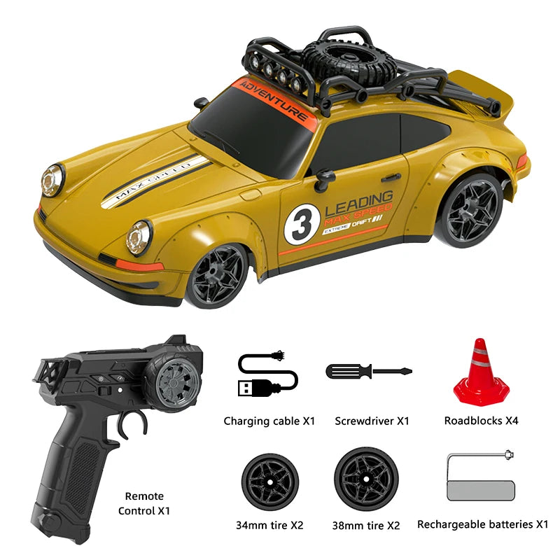 RC Drift-Auto 1:18 – Ferngesteuertes Rennfahrzeug mit Licht & 2,4-GHz-Funk