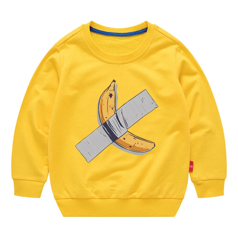 Kinder Baumwoll-Sweatshirt mit Grafik-Print – Unisex, Herbst & Frühling (3–12 Jahre)