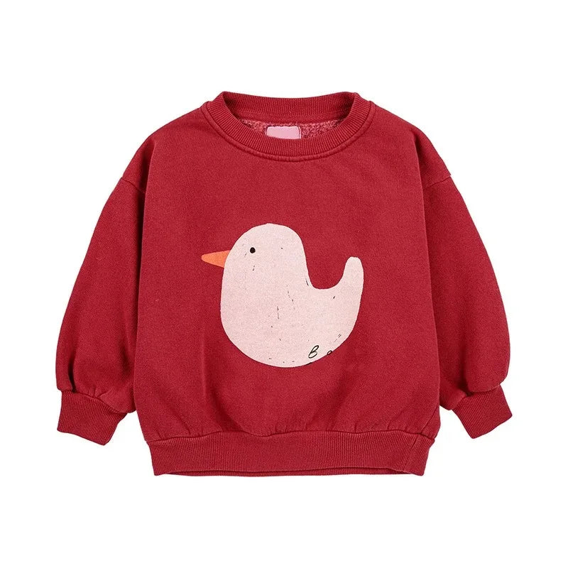 Kinder Hoodie mit Cartoon-Print – Unisex Sweatshirt für Frühling & Herbst