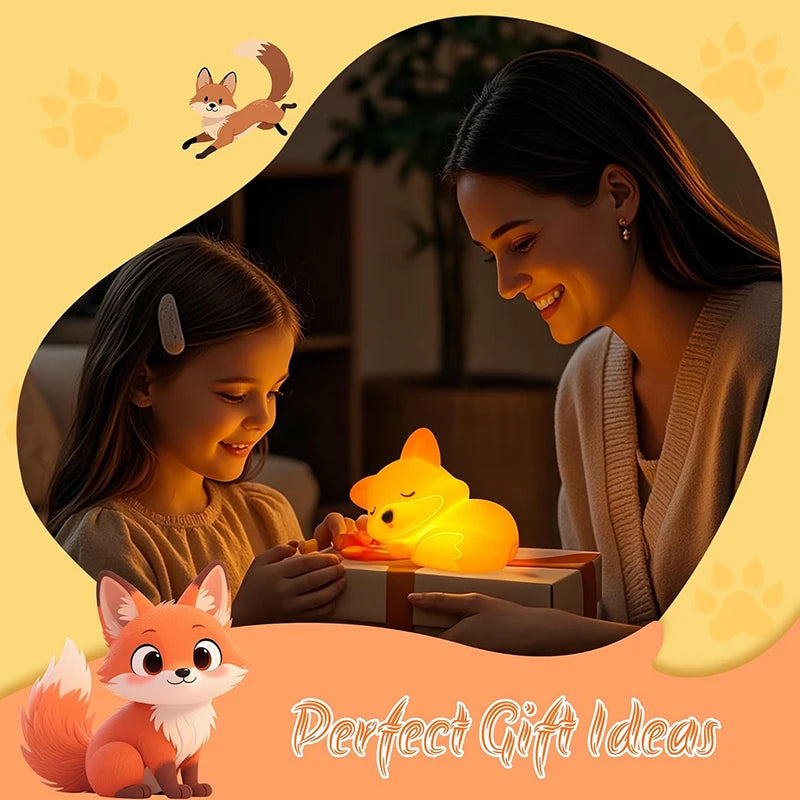 Fuchs LED Nachtlicht – Wiederaufladbare Kinderlampe mit Touch & 20-Minuten-Timer