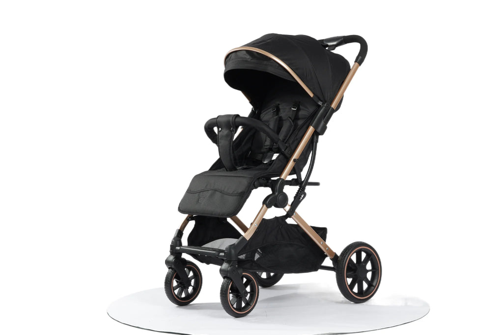 Faltbarer Kinderwagen flugzeugtauglich – 1-Sekunden-Faltung, Babywanne-Modus & Allrad-Federung (0–3 Jahre)