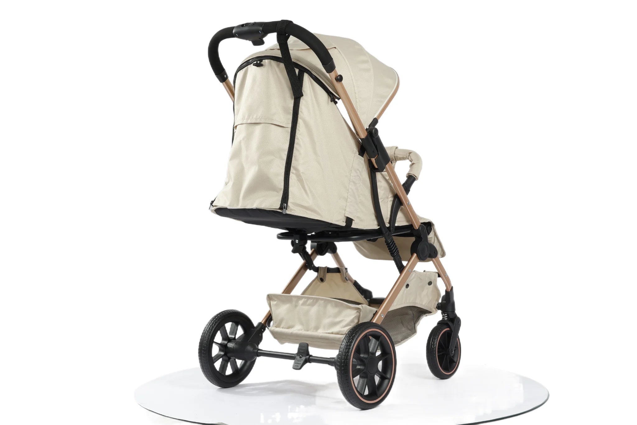 Faltbarer Kinderwagen flugzeugtauglich – 1-Sekunden-Faltung, Babywanne-Modus & Allrad-Federung (0–3 Jahre)