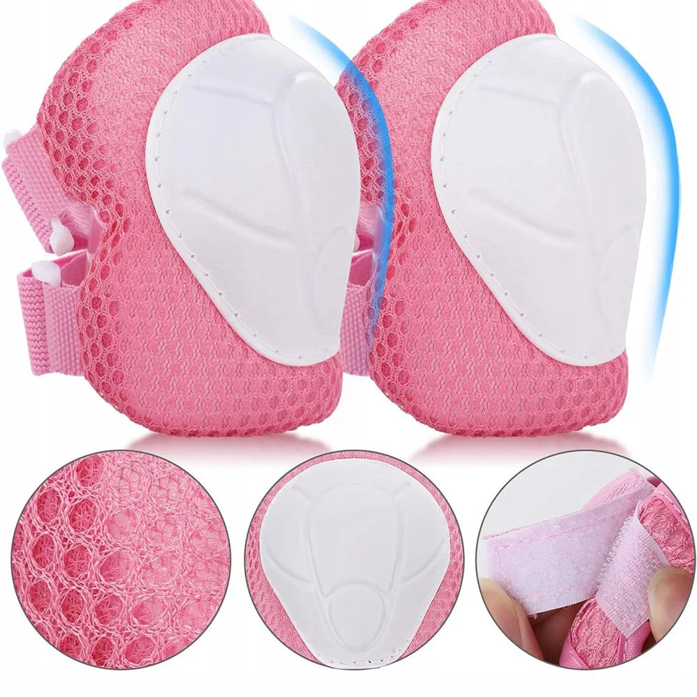 Kinder-Schutzset mit Helm in Rosa – Knie-, Ellbogen- & Handgelenkschützer inkl. Tragetasche (3–7 Jahre)