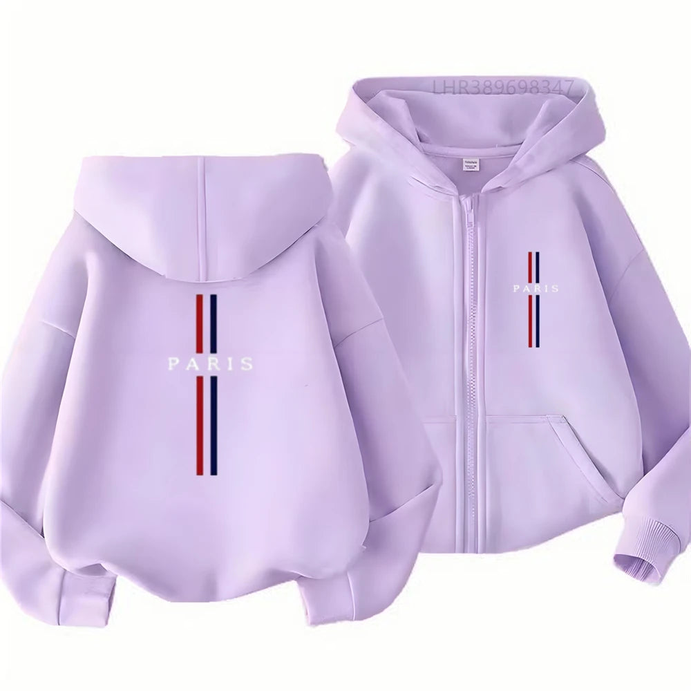 Kinder Hoodie-Jacke mit Reißverschluss – Unisex, Herbst & Frühling (3–12 Jahre)