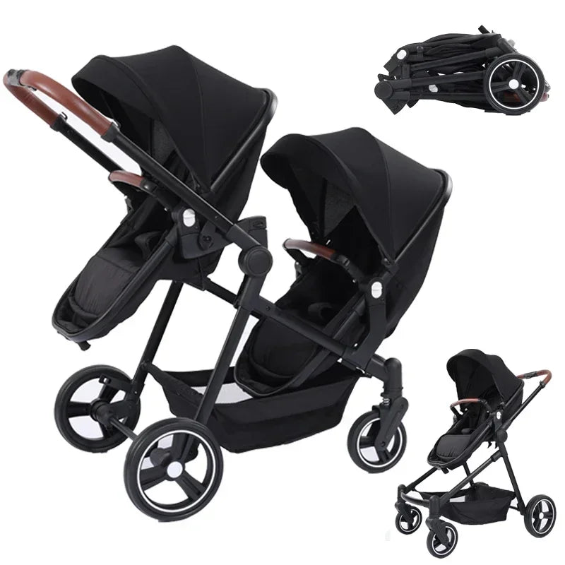 Multifunktionaler Zwillingskinderwagen – Faltbar, leicht & zum Babyfahrrad umbaubar