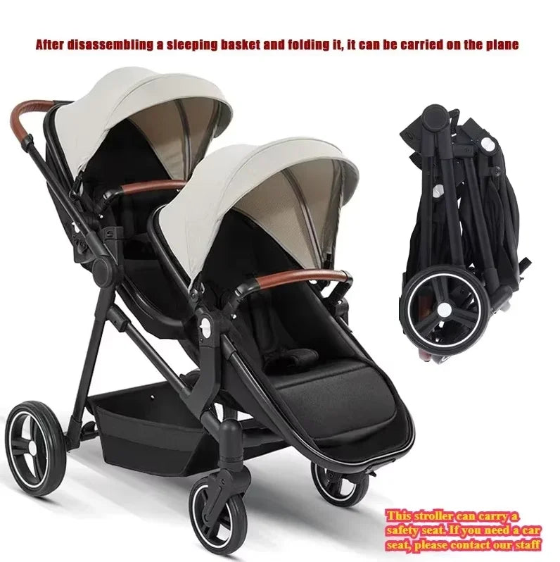 Multifunktionaler Zwillingskinderwagen – Faltbar, leicht & zum Babyfahrrad umbaubar