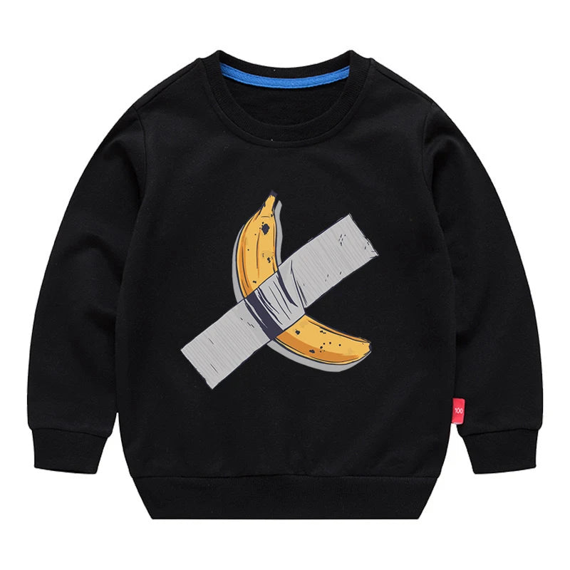 Kinder Baumwoll-Sweatshirt mit Grafik-Print – Unisex, Herbst & Frühling (3–12 Jahre)