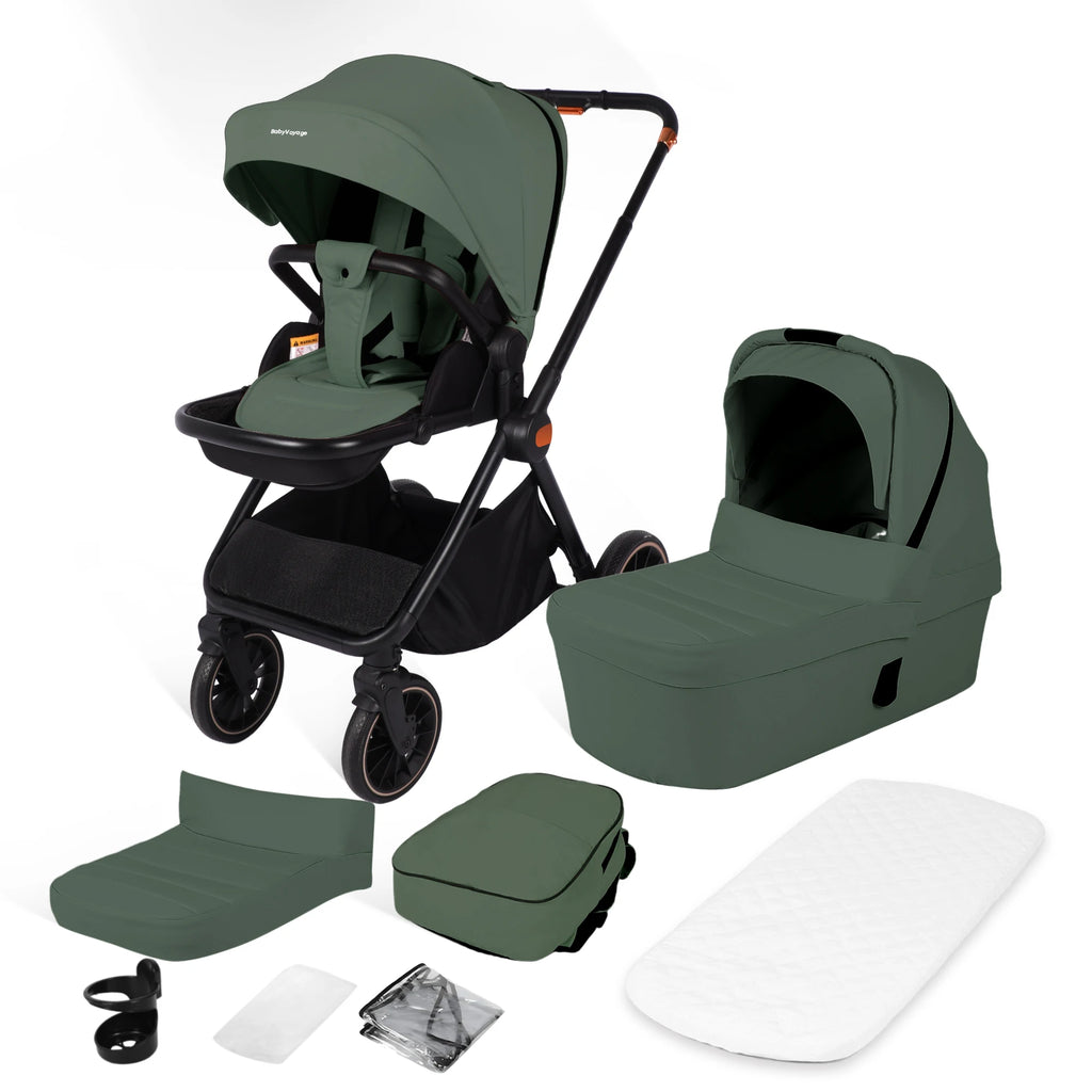 BabyVoyage 2-in-1 Kinderwagen – Wendbarer Sitz, 1-Klick-Faltung & XXL-Korb (0–3 Jahre, EU-Lager)