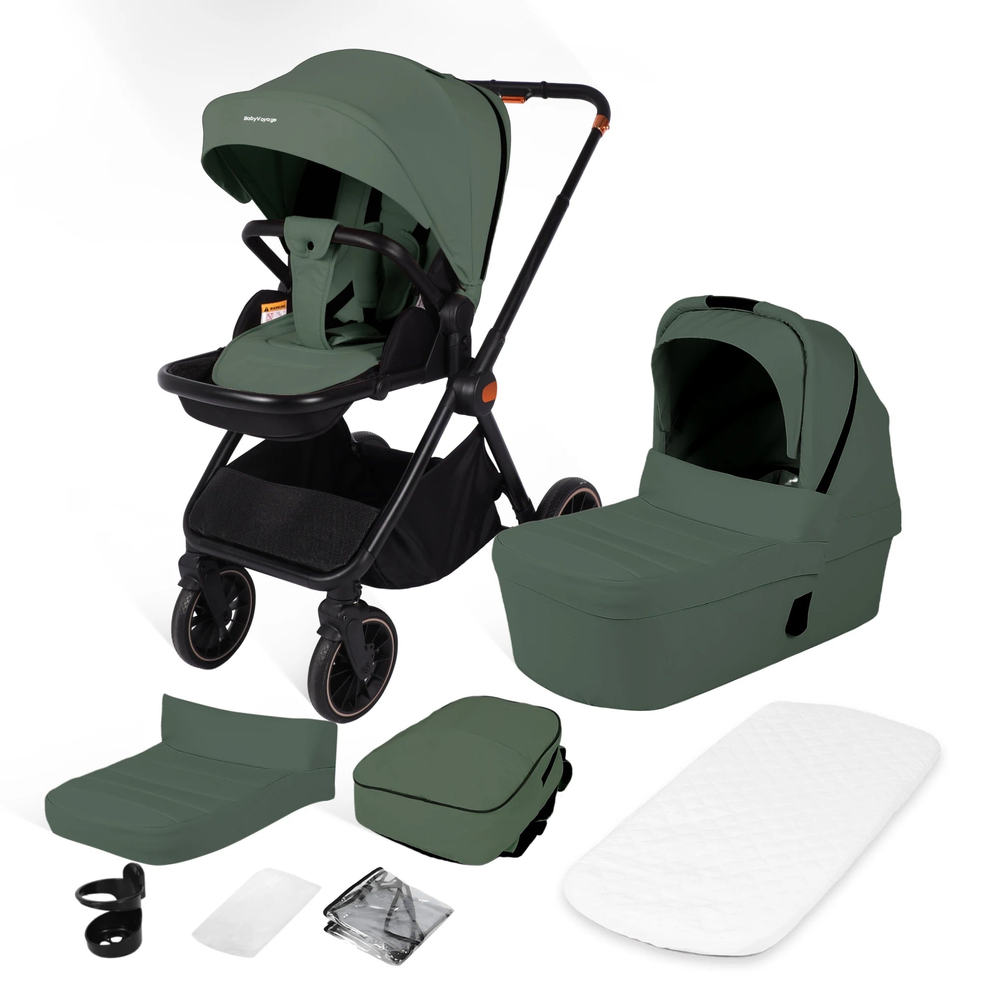 BabyVoyage 2-in-1 Kinderwagen – Wendbarer Sitz, 1-Klick-Faltung & XXL-Korb (0–3 Jahre, EU-Lager)