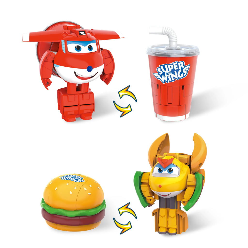 Super Wings 2-in-1 Transformierbarer Roboter – Dizzy & Donnie Foodie-Serie
