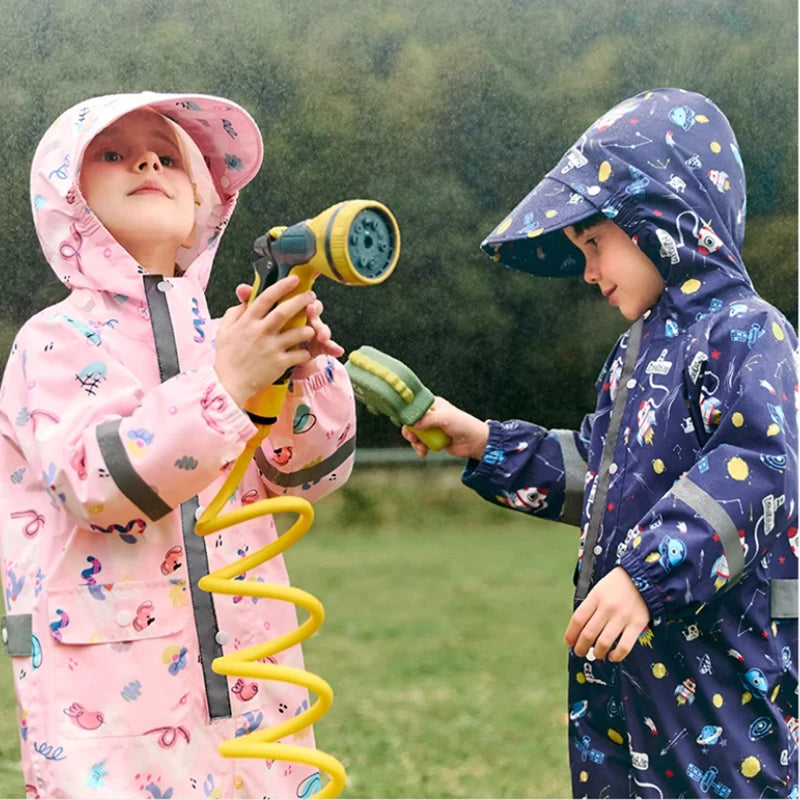 Kinder Regenoverall mit Kapuze | Wasserdicht | Unisex | 4–6 Jahre | Ganzjährig