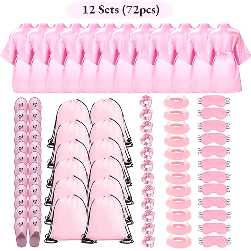 Spa Party Set für Mädchen – 6-teiliges Bademantel- & Pyjamaparty-Set