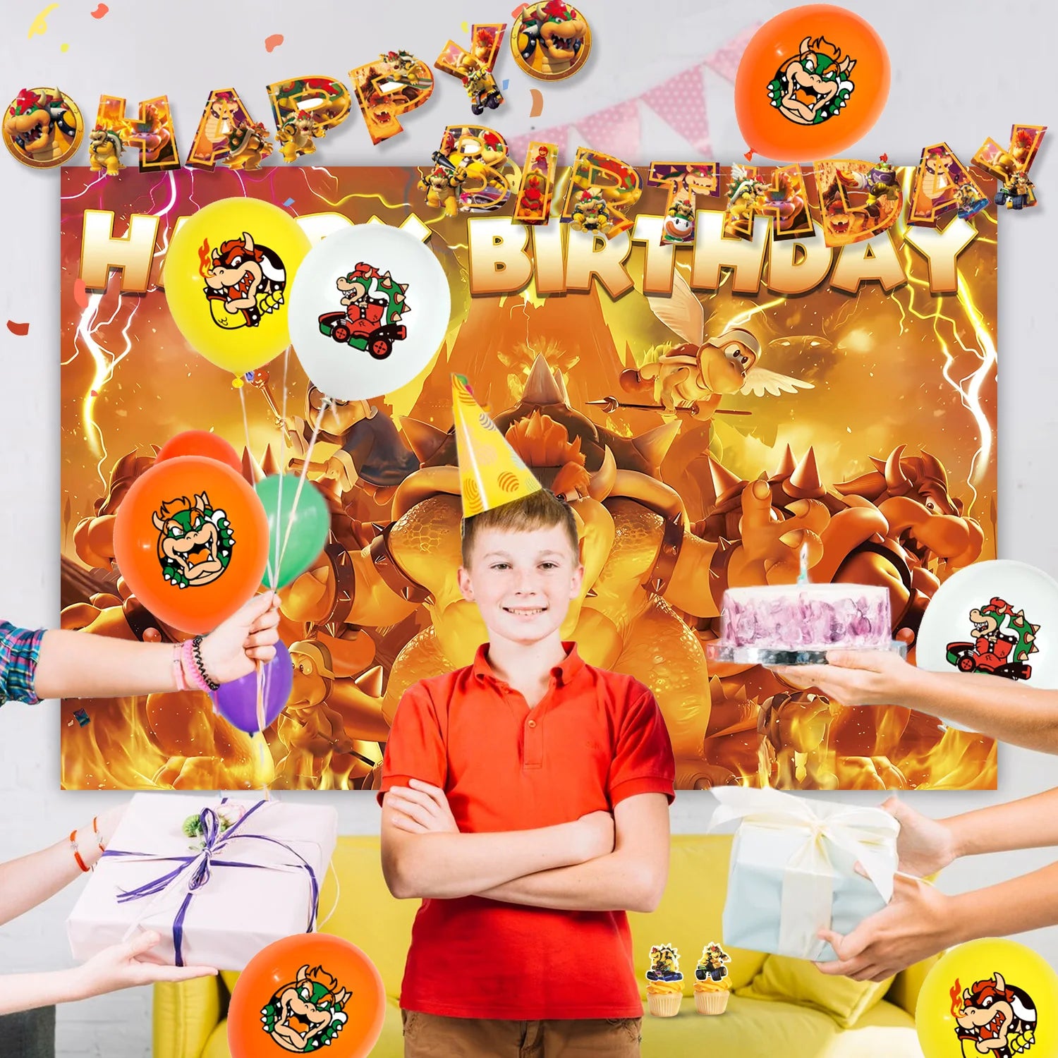 Bowser King Koopa Geburtstag Party-Set – Deko & Geschirr Komplettset“.