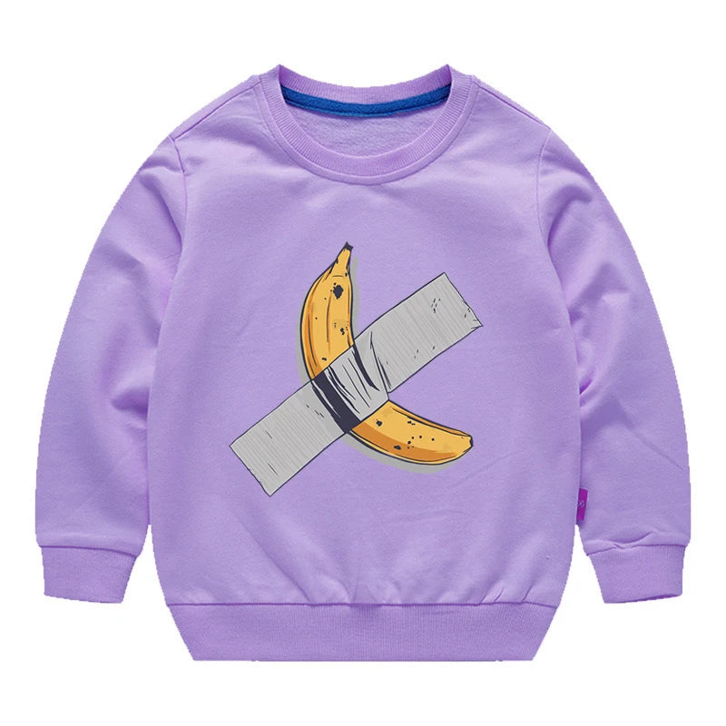 Kinder Baumwoll-Sweatshirt mit Grafik-Print – Unisex, Herbst & Frühling (3–12 Jahre)