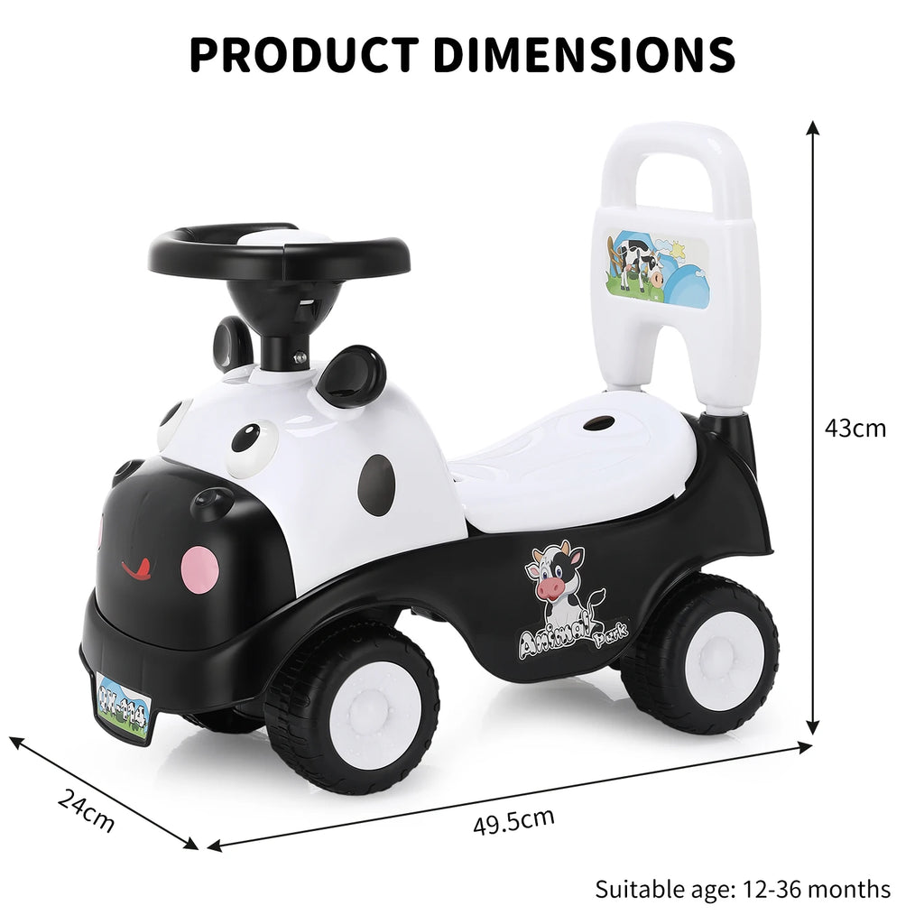 Kinderroller in Kuh-Design mit Staufach