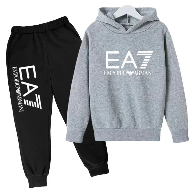 Kinder Jogginganzug 2-teilig – Hoodie & Hose mit Schriftzug für Jungen & Mädchen