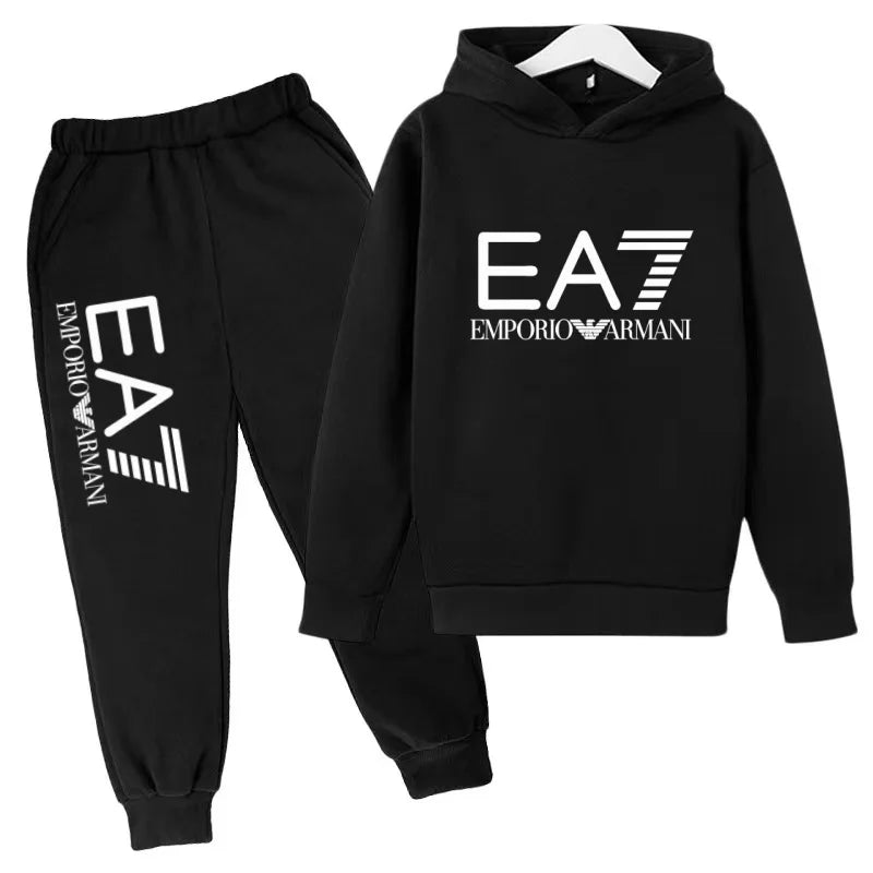 Kinder Jogginganzug 2-teilig – Hoodie & Hose mit Schriftzug für Jungen & Mädchen