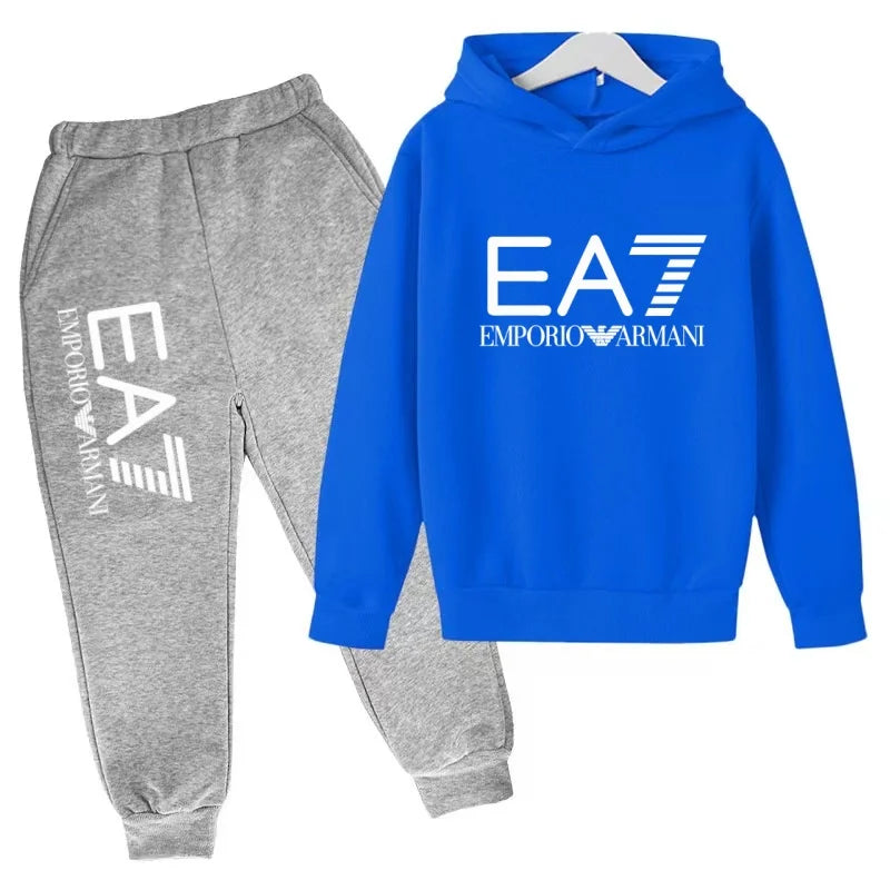 Kinder Jogginganzug 2-teilig – Hoodie & Hose mit Schriftzug für Jungen & Mädchen
