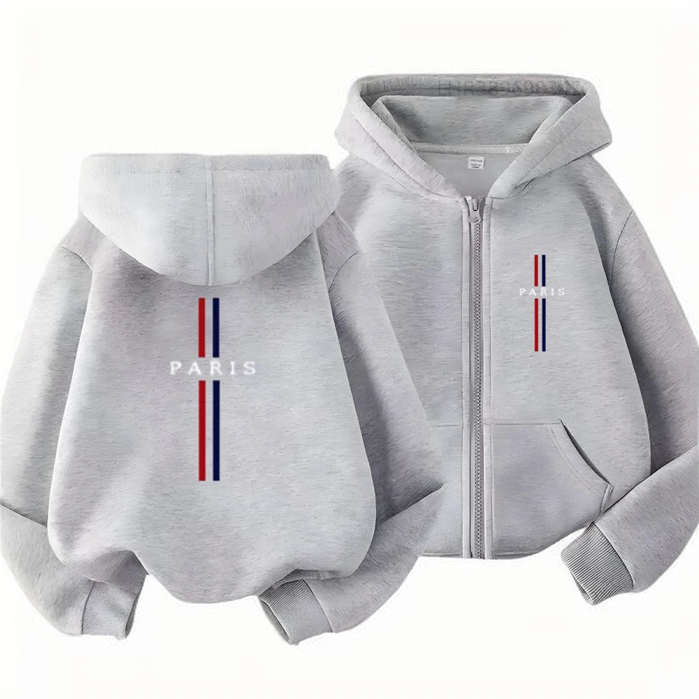 Kinder Hoodie-Jacke mit Reißverschluss – Unisex, Herbst & Frühling (3–12 Jahre)