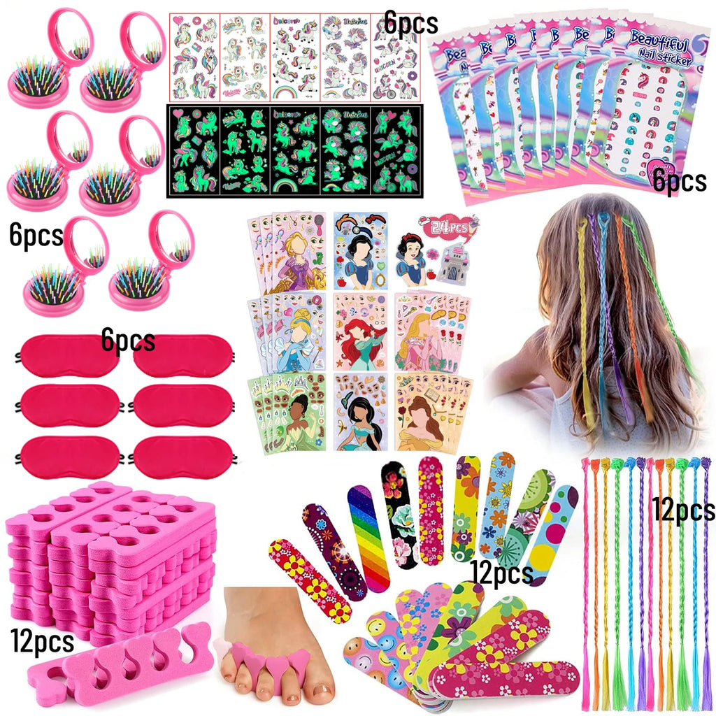 Spa Party Set für Mädchen – 6-teiliges Bademantel- & Pyjamaparty-Set